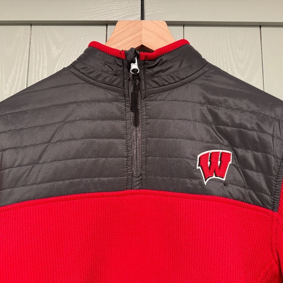 Wisconsin Badgers Colosseum Men's 1/4 Zip Knit/Fleece Sweater/Pullover/Jacket-S - Picture 3 of 6